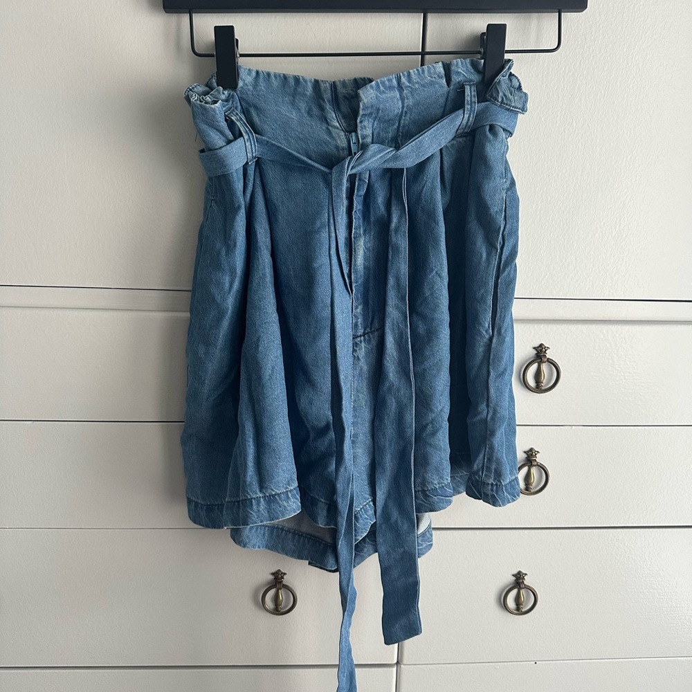 Bishop & Young High Waist Faux Denim Shorts